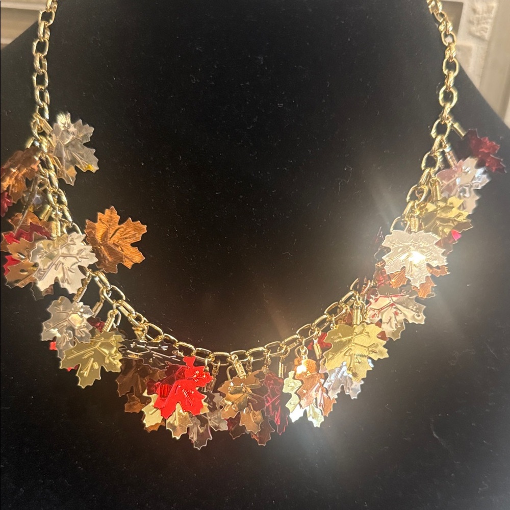 Autumn Leaf Charm Necklace - Picture 2 of 3